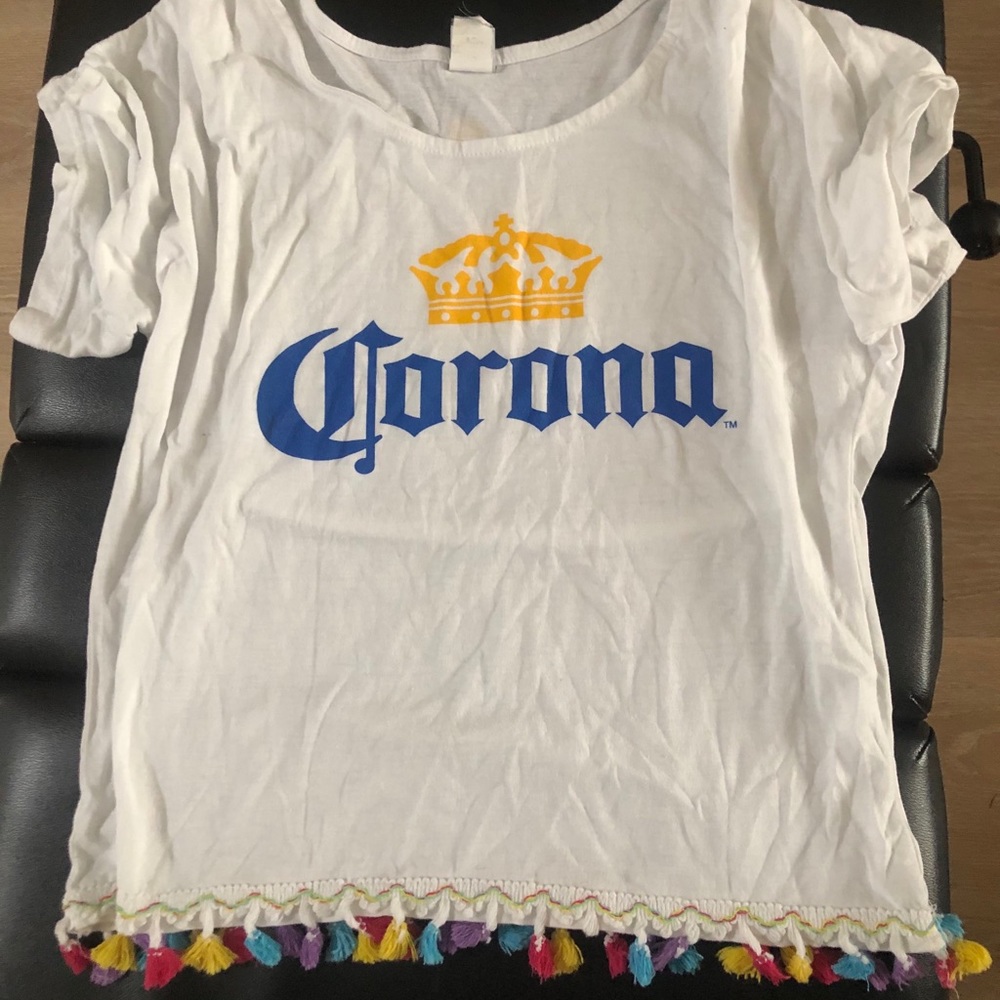 CORONA t-shirt with colored frills on the bottom!